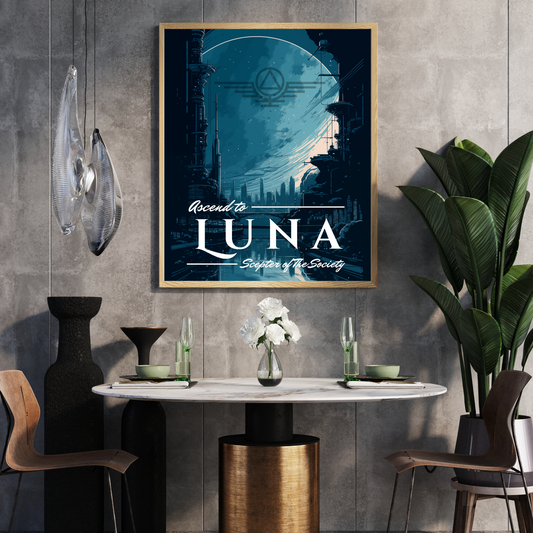 Vintage Luna Travel Poster - Red Rising