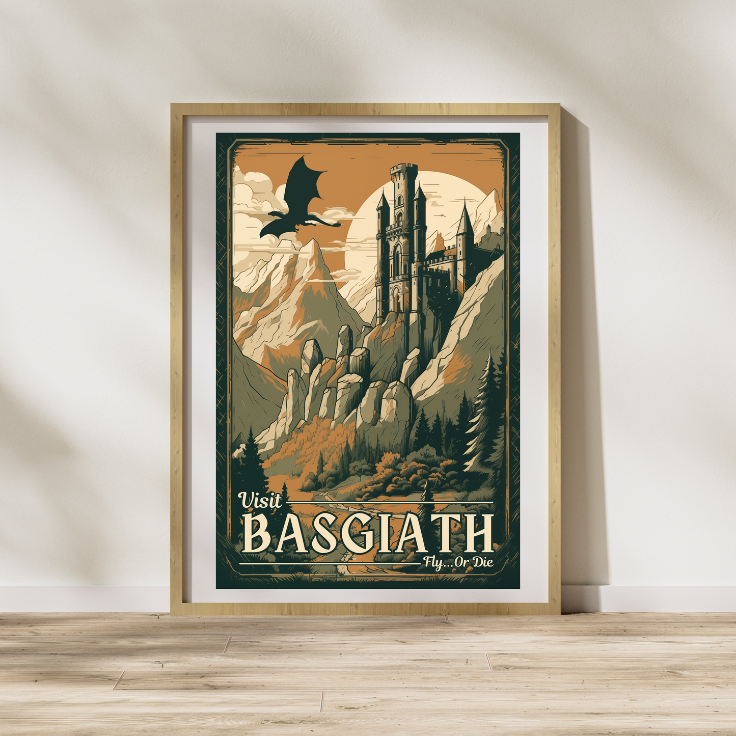 Vintage Basgiath War College Travel Poster - Fourth Wing