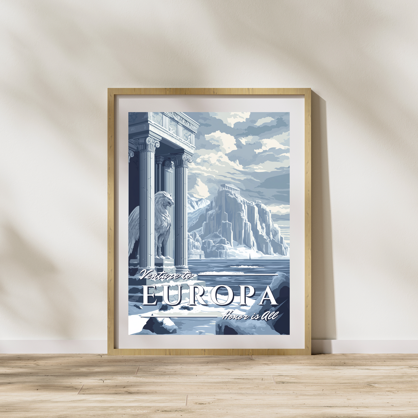 Vintage Europa Travel Poster - Red Rising